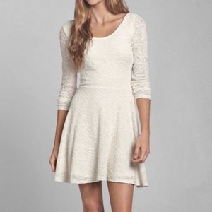 Cream Off White Lace Skater Dress